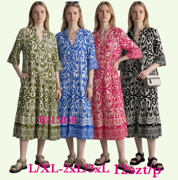 Sukienki damskie Roz L-3XL, Mix kolor Paczka 12 szt