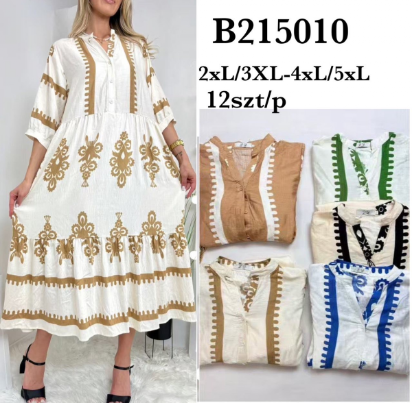 Sukienki damskie Roz 2XL-5XL, Mix kolor Paczka 12 szt