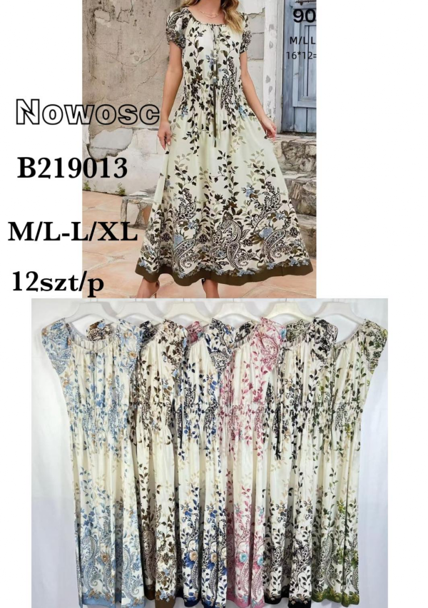 Sukienki damskie Roz M/L-L/XL , Mix kolor Paczka 12 szt