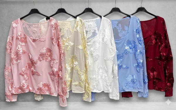 Bluzki damskie (Włoskie produkt) Roz Standard, Mix Kolor Paczka 5 szt