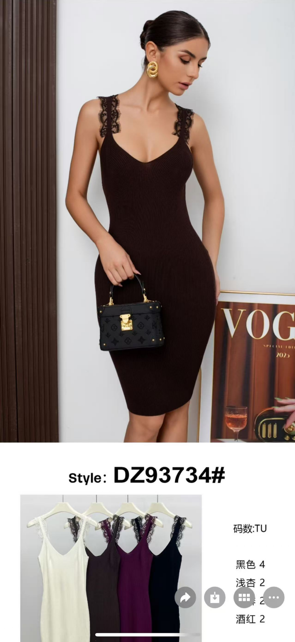 Sukienki damskie Roz Standard, Mix kolor Paczka 8 szt