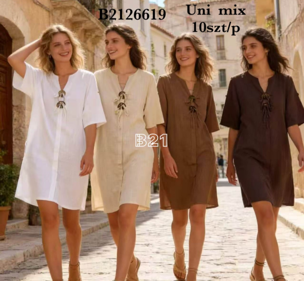 Sukienki damskie Roz Standard, Mix kolor Paczka 10 szt