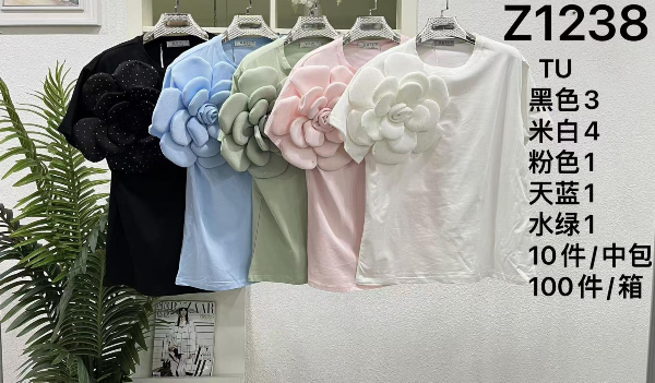 Bluzki damskie Roz Standard, Mix kolor Paczka 10 szt