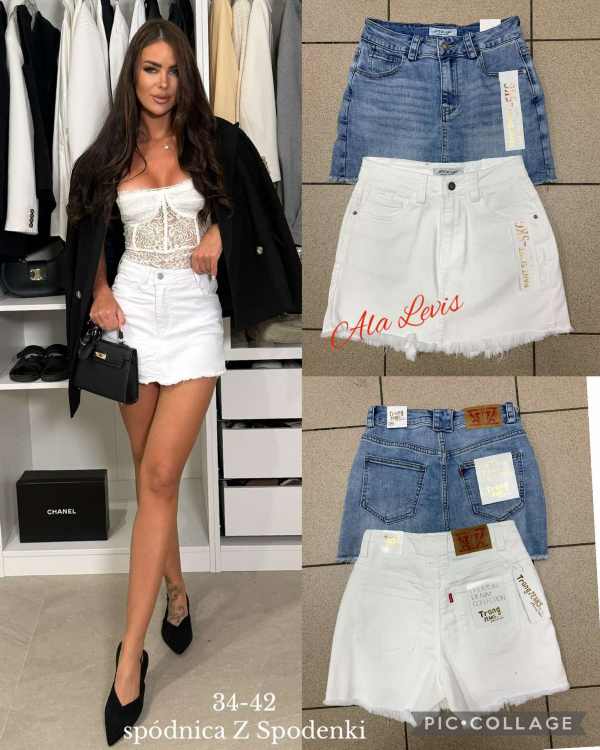 Spódnice damskie jeans Roz 34-42, 1 Kolor .Paczka 10 szt