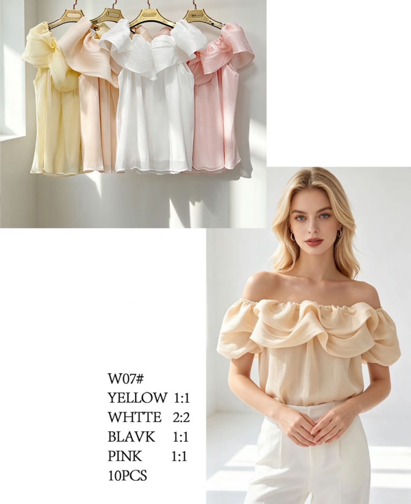 Bluzki damskie Roz Standard, Mix kolor Paczka 10 szt