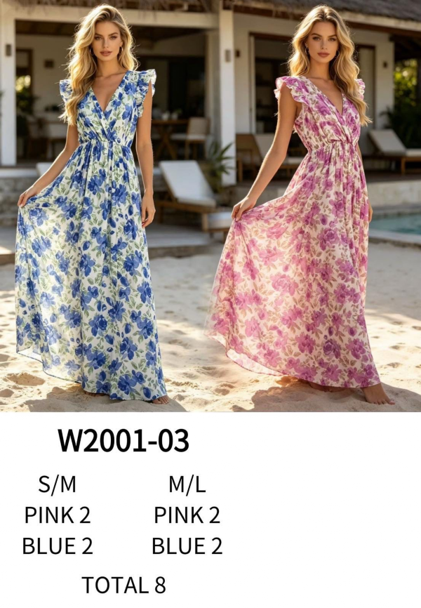 Sukienki damskie Roz S/M-M/L, Mix kolor Paczka 8 szt