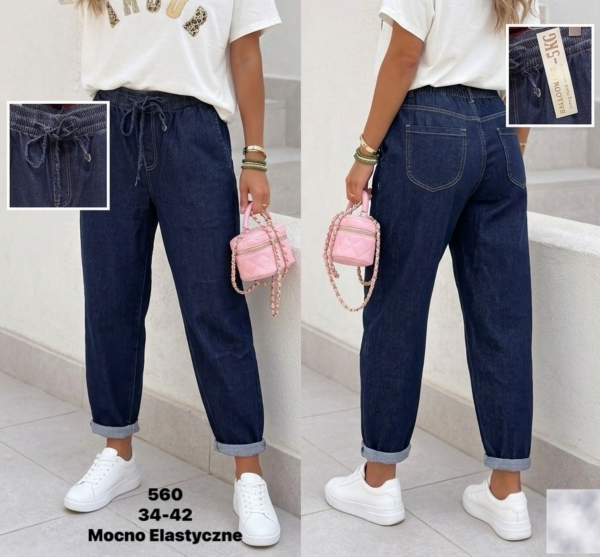 Spodnie damskie jeans Roz 34-42, 1 Kolor .Paczka 10 szt