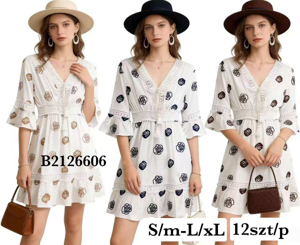 Sukienki damskie Roz S/M-L/XL , Mix kolor Paczka 12 szt