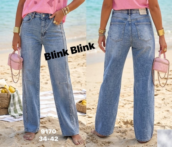 Spodnie damskie jeans Roz 34-42, 1 Kolor .Paczka 10 szt