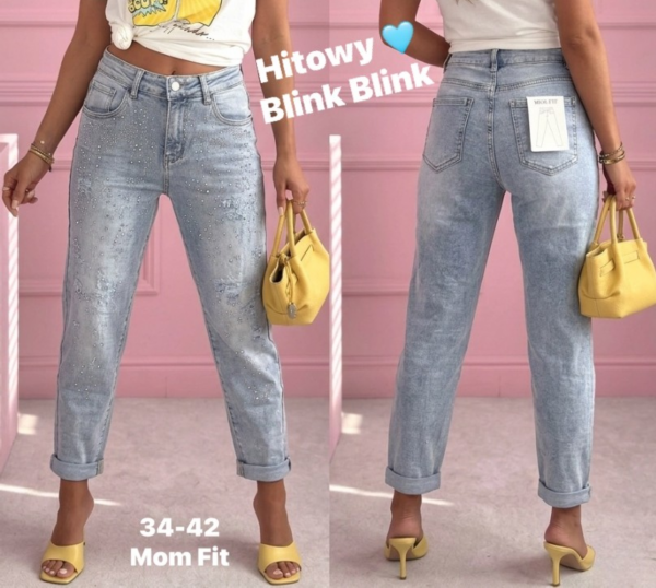 Spodnie damskie jeans Roz 34-42, 1 Kolor .Paczka 10 szt