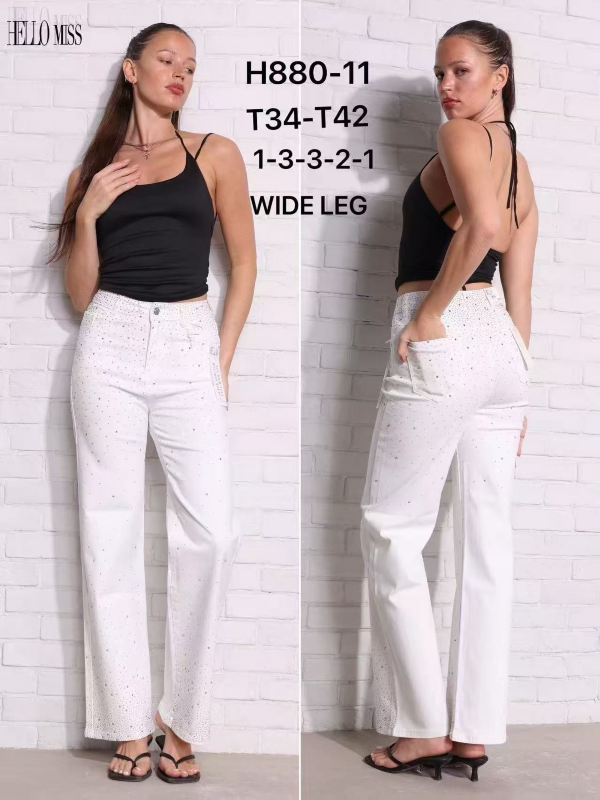 Spodnie damskie jeans Roz 34-42, 1 Kolor .Paczka 10 szt