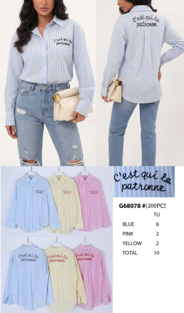 Koszula damska (Francja produkt) Roz Standard, Mix Kolor .Paczka 10 szt