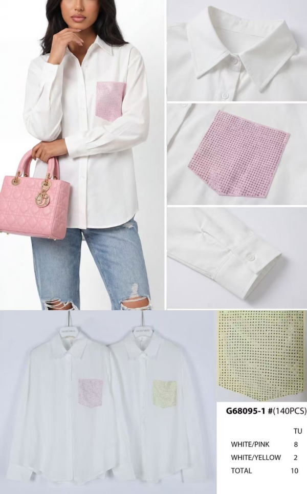 Koszula damska (Francja produkt) Roz Standard, Mix Kolor .Paczka 10 szt