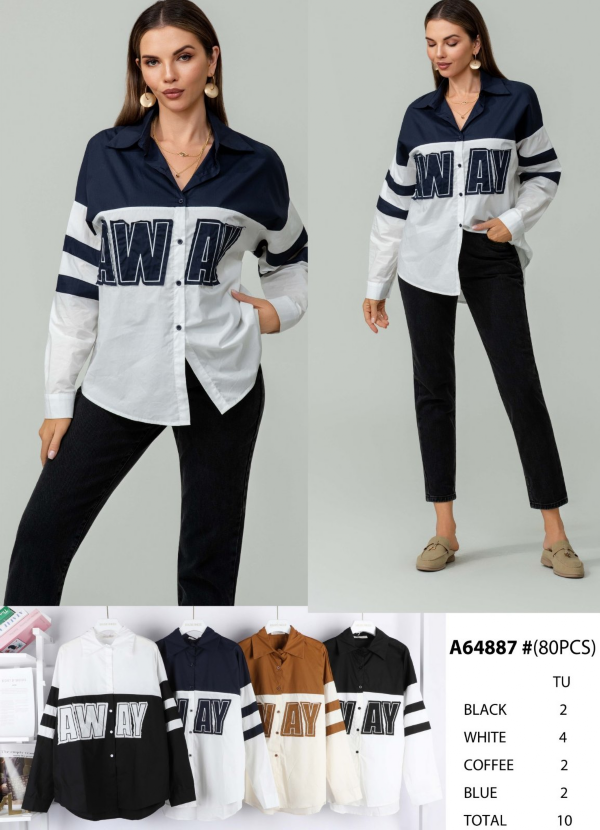 Koszula damska (Francja produkt) Roz Standard, Mix Kolor .Paczka 10 szt