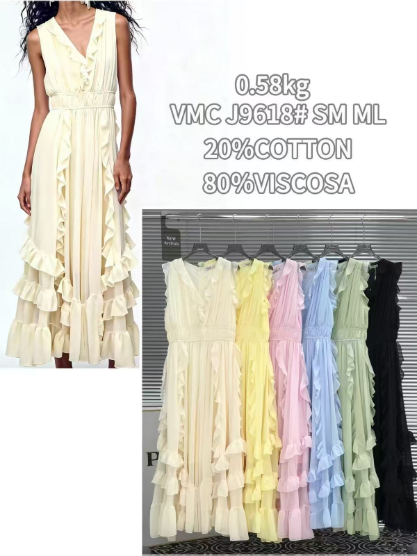 Sukienki damskie (Francja produkt) Roz S/M-M/L, Mix Kolor .Paczka 6 szt