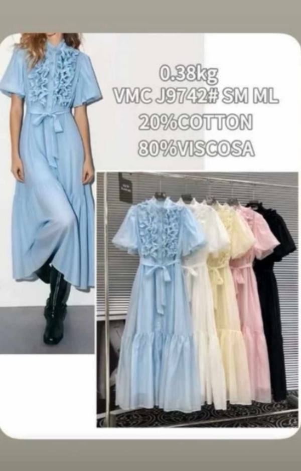 Sukienki damskie (Francja produkt) Roz S/M-M/L, Mix Kolor .Paczka 6 szt