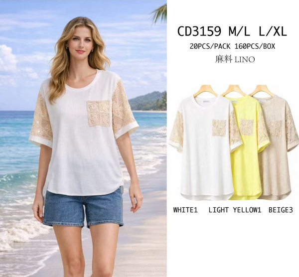 Bluzki damskie  Roz M/L-L/XL, Mix Kolor .Paczka 10 szt 1