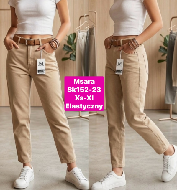 Spodnie damskie jeans Roz XS-XL, 1 Kolor .Paczka 10 szt