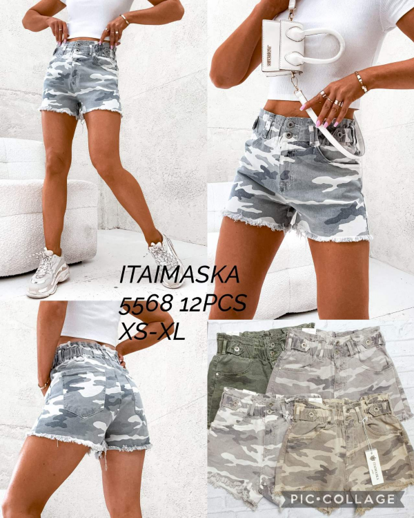 Szorty damskie jeansy Roz XS-XL, 1 Kolor Paczka 12 szt