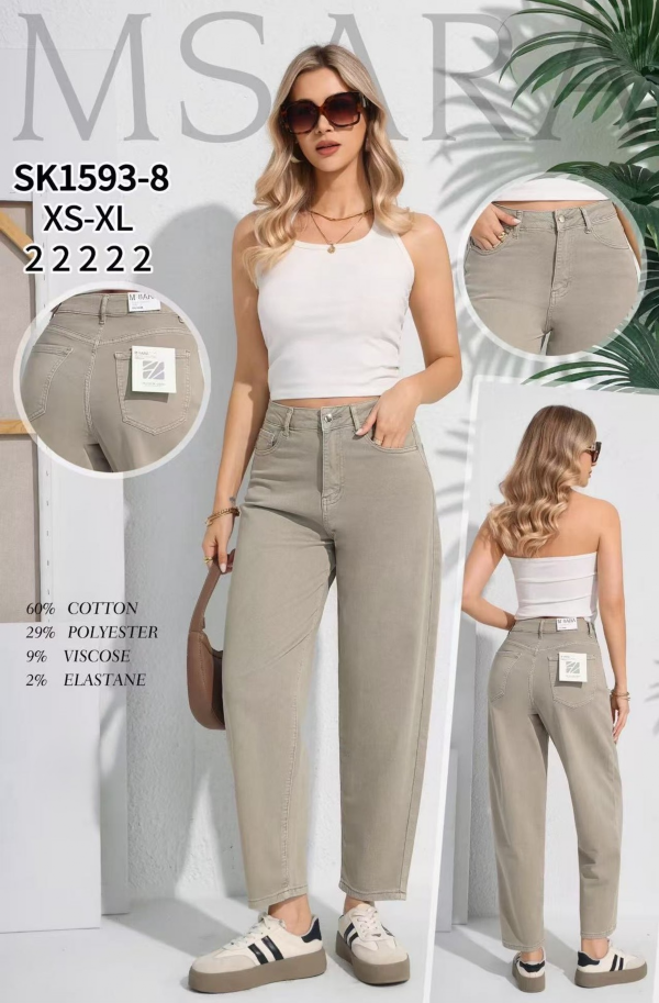 Spodnie damskie jeans Roz XS-XL, 1 Kolor .Paczka 10 szt