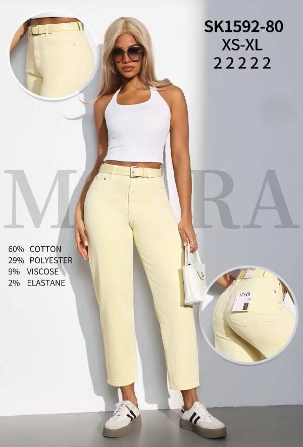 Spodnie damskie jeans Roz XS-XL, 1 Kolor .Paczka 10 szt