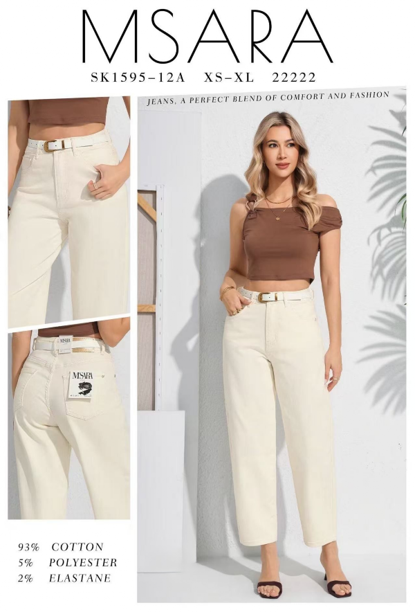 Spodnie damskie jeans Roz XS-XL, 1 Kolor .Paczka 10 szt