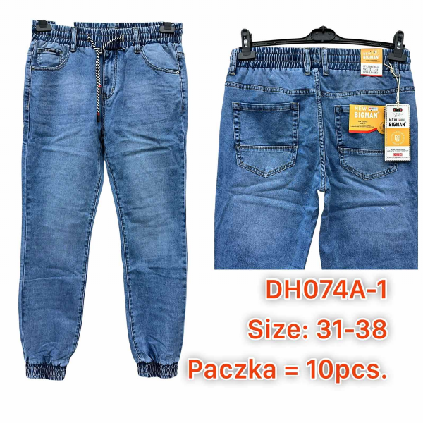 Spodnie męskie jeans Roz 31-38, 1 Kolor .Paczka 10 szt