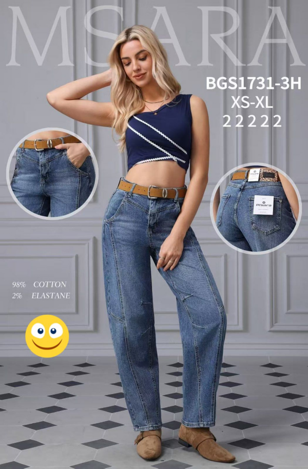 Spodnie damskie jeansy Roz XS-XL, 1 Kolor Paczka 12 szt
