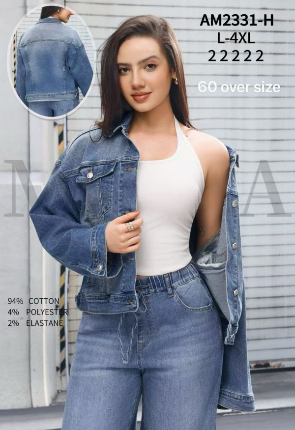 Kurtki damskie jeansy Roz S-XL, 1 Kolor .Paczka 10 szt