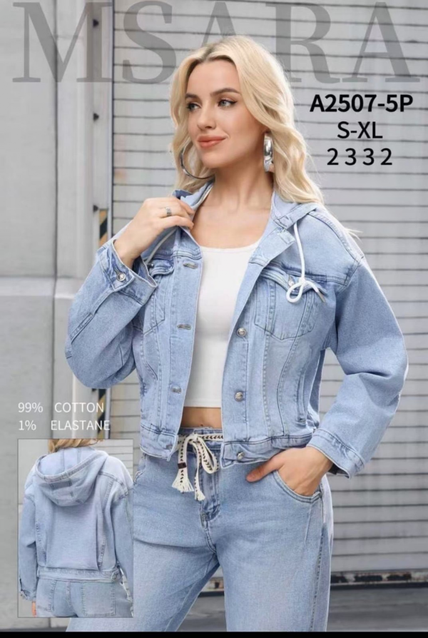 Kurtki damskie jeansy Roz S-XL, 1 Kolor .Paczka 10 szt