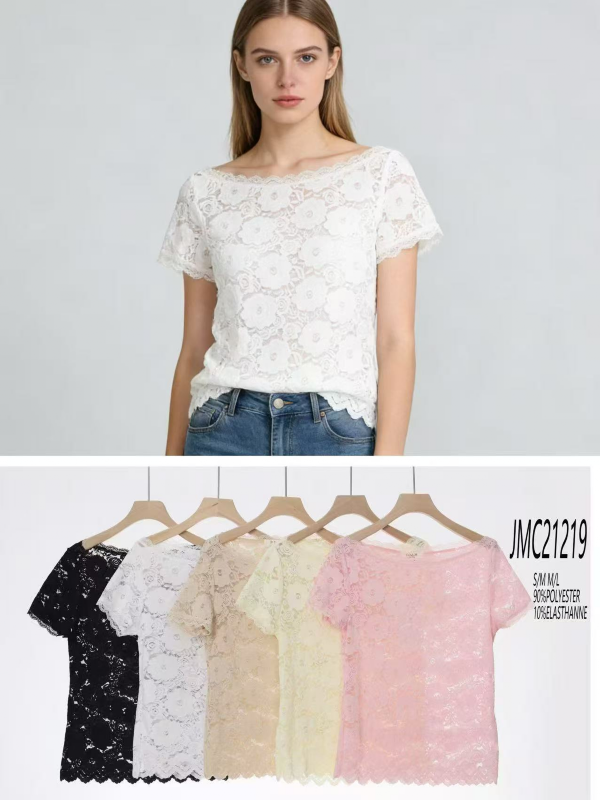 Bluzka damska (Francja produkt) Roz S/M-L/XL, Mix Kolor .Paczka 6 szt