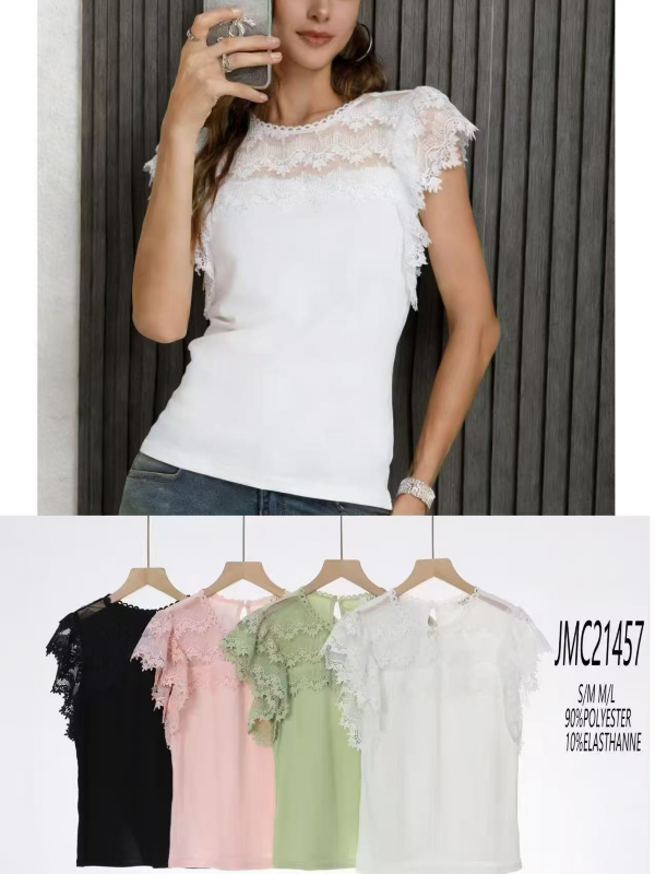 Bluzka damska (Francja produkt) Roz S/M-L/XL, Mix Kolor .Paczka 12 szt