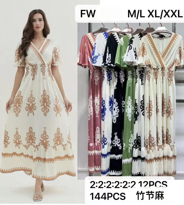 Sukienki damskie Roz M/L-XL-2XL,  Mix Kolor Paczka 12 szt