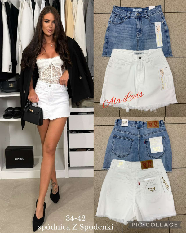 Spódnice damskie jeans Roz 34-42, 1 Kolor .Paczka 10 szt