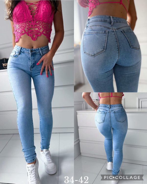 Spodnie damskie jeans Roz 34-42, 1 Kolor .Paczka 10 szt