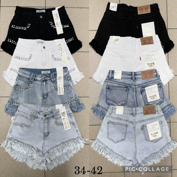 Szorty damskie jeans Roz 34-42, 1 Kolor .Paczka 12 szt 1