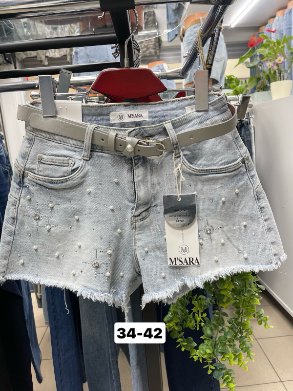 Szorty damskie jeans Roz 34-42, 1 Kolor .Paczka 12 szt
