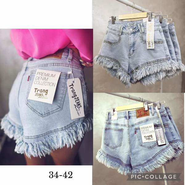 Szorty damskie jeans Roz 34-42, 1 Kolor .Paczka 12 szt 1