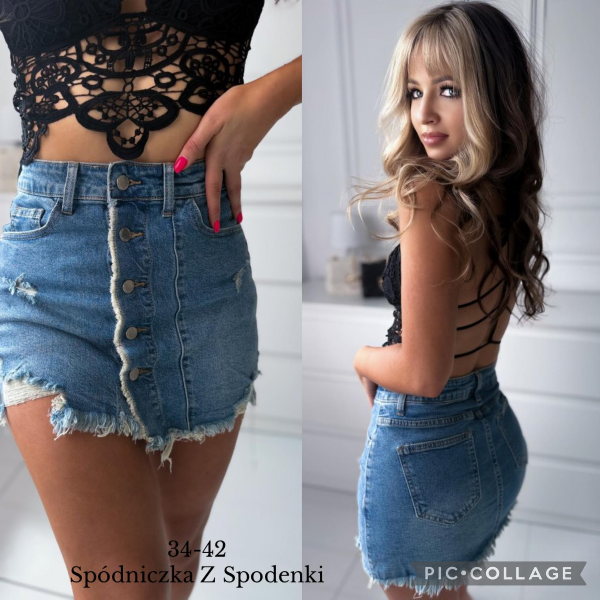 Spódnice damskie jeans Roz 34-42, 1 Kolor .Paczka 10 szt 1