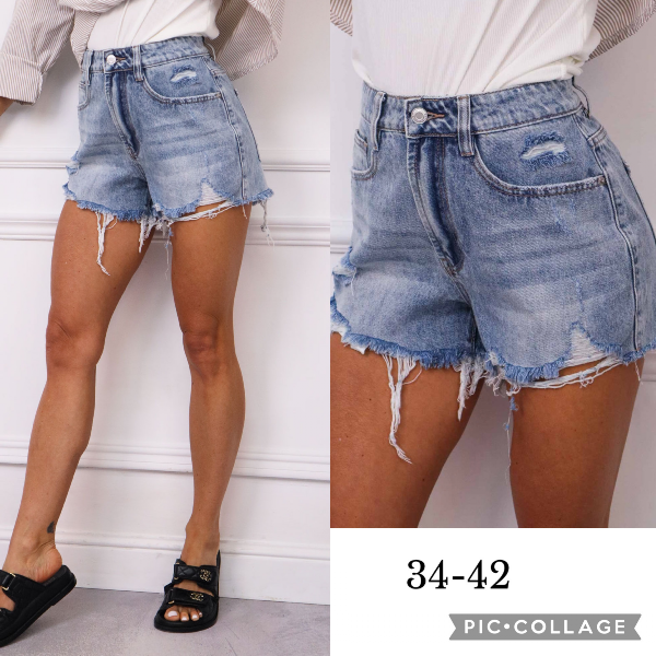 Szorty damskie jeans Roz 34-42, 1 Kolor .Paczka 12 szt
