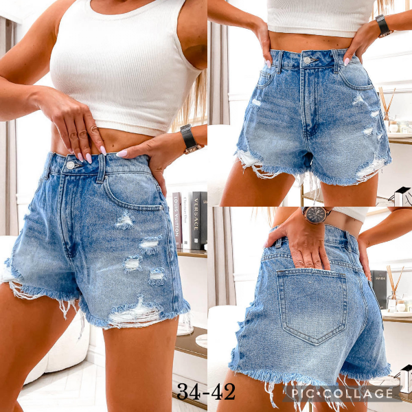 Szorty damskie jeans Roz 34-42, 1 Kolor .Paczka 12 szt