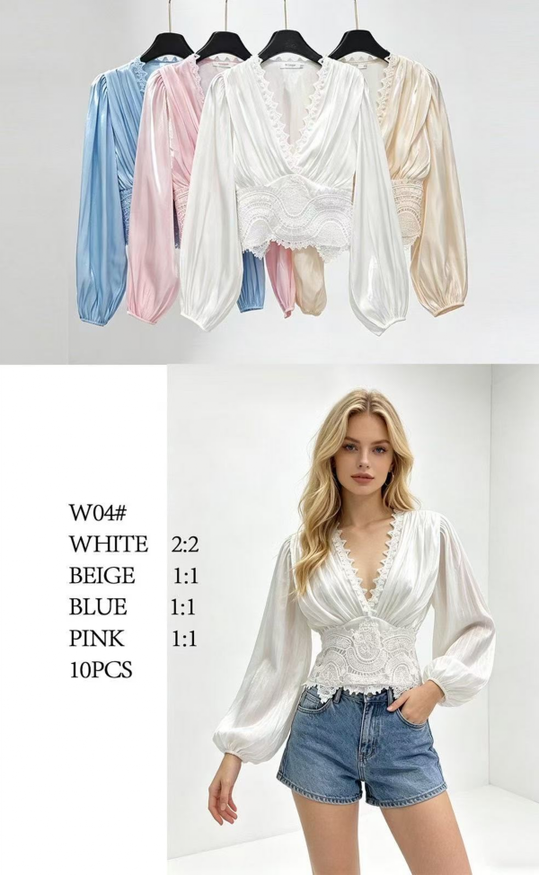 Bluzki damskie Roz Standard, Mix Kolor Paczka 10 szt
