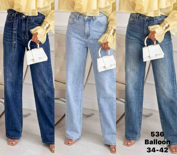 Spodnie damskie jeans Roz 34-42, 1 Kolor .Paczka 10 szt 1