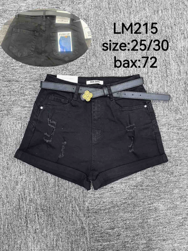 Szorty damskie jeans Roz 25-30, 1 Kolor Paczka 12 szt