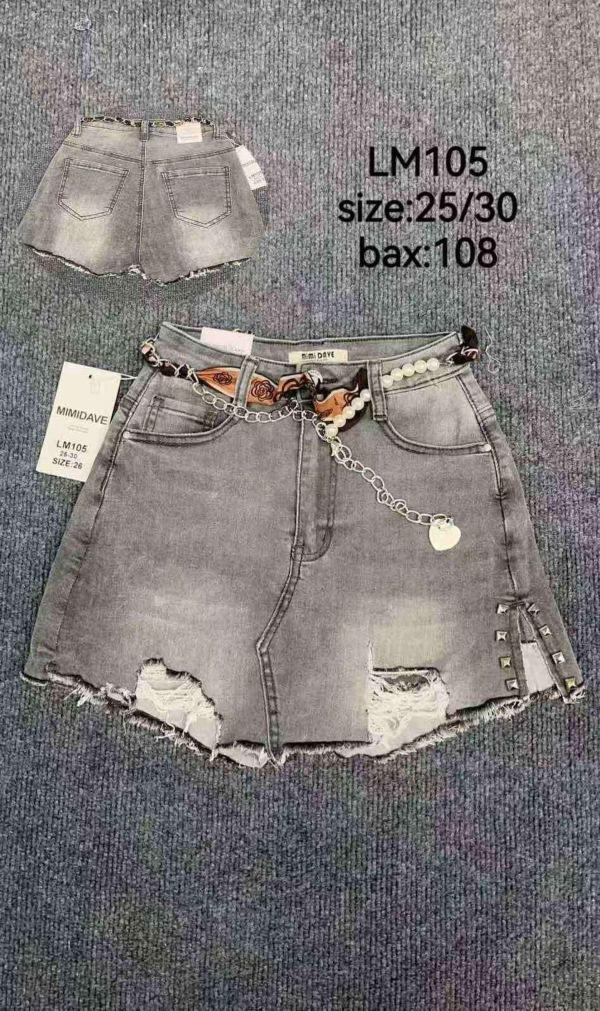Szorty damskie jeans Roz 25-30, 1 Kolor Paczka 12 szt
