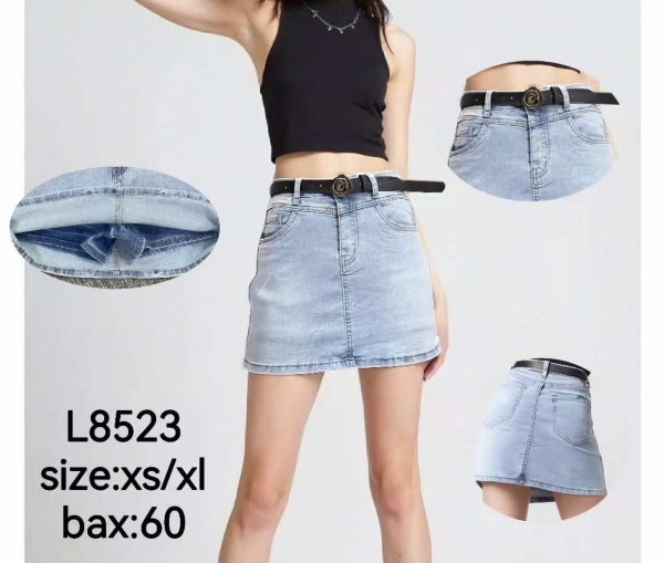 Spódnice damskie jeansy Roz XS-XL, 1 Kolor Paczka 12 szt