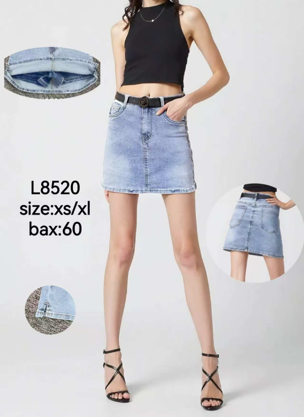 Spódnice damskie jeansy Roz XS-XL, 1 Kolor Paczka 12 szt