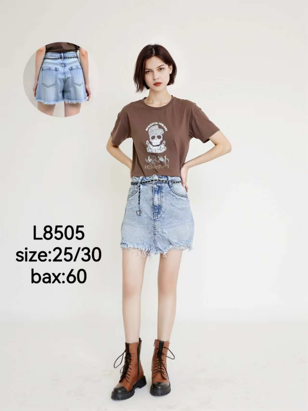 Szorty damskie jeans Roz 25-30, 1 Kolor Paczka 12 szt