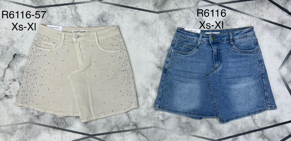 Szorty damskie jeans Roz XS-XL, 1 Kolor Paczka 12 szt