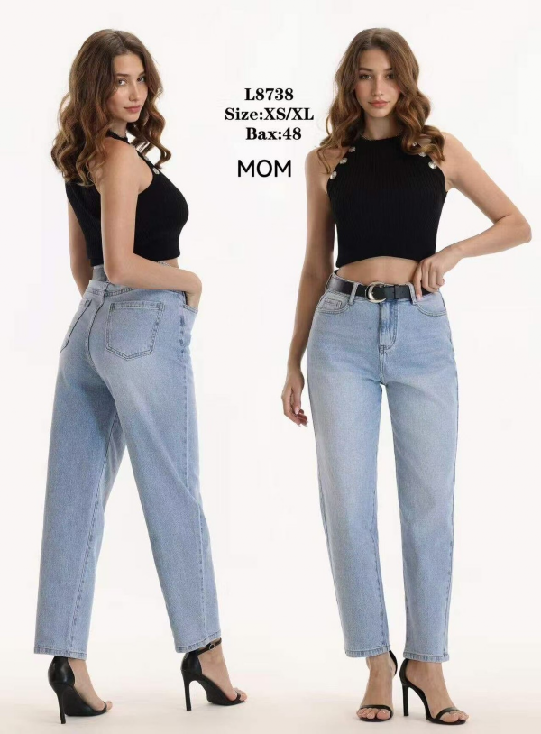 Spodnie damskie jeans Roz XS-XL, 1 Kolor Paczka 10 szt
